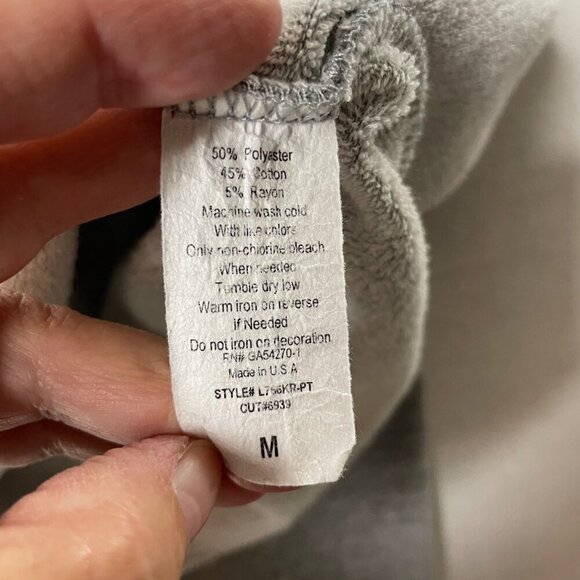 Peloton Women’s Size M Tape Stripe Long Sleeve Crop Pullover Sweatshirt Gray - Picture 5 of 8